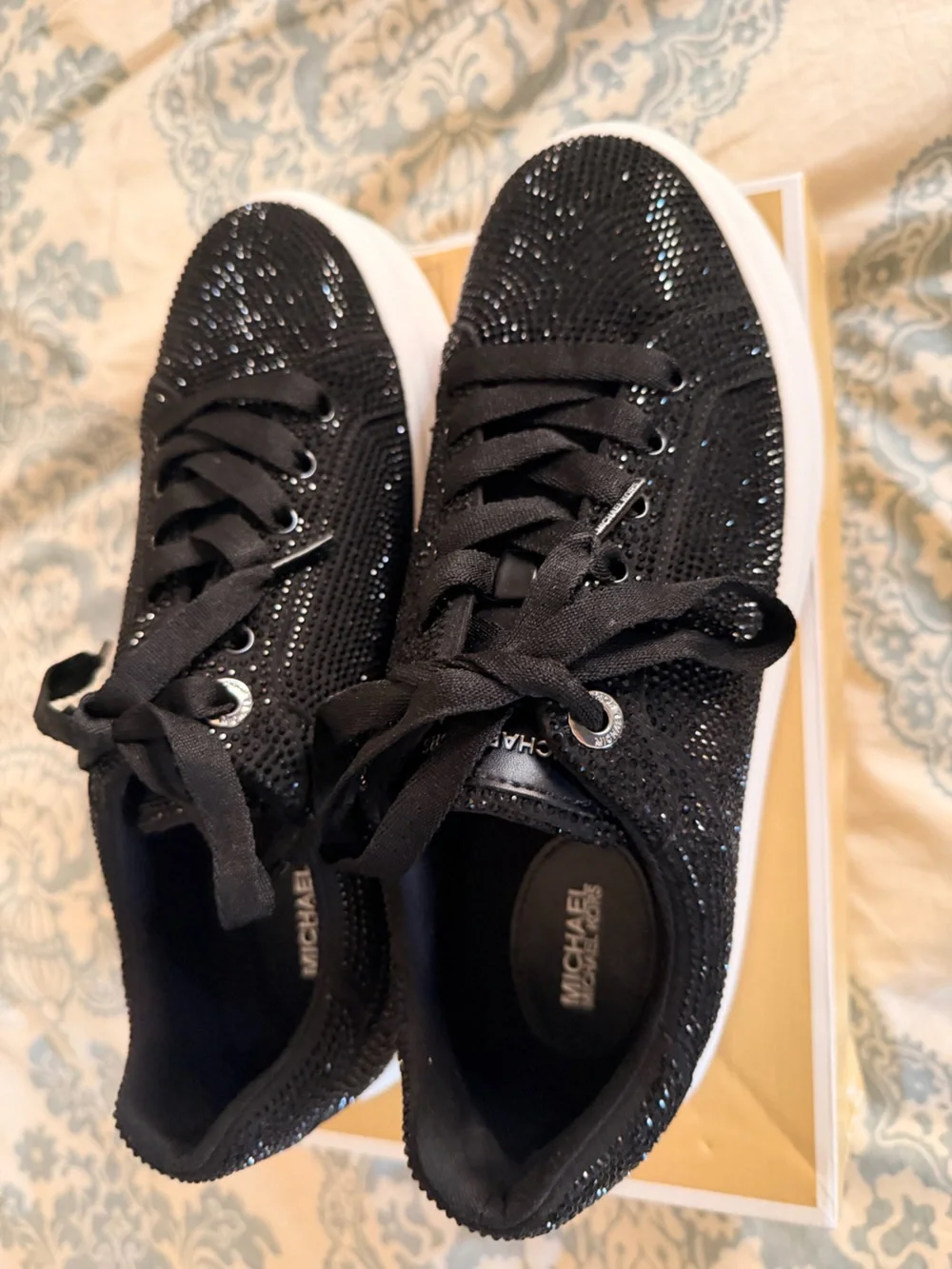 Michael Kors Romey Embellished Platform Sneakers - 9.5M